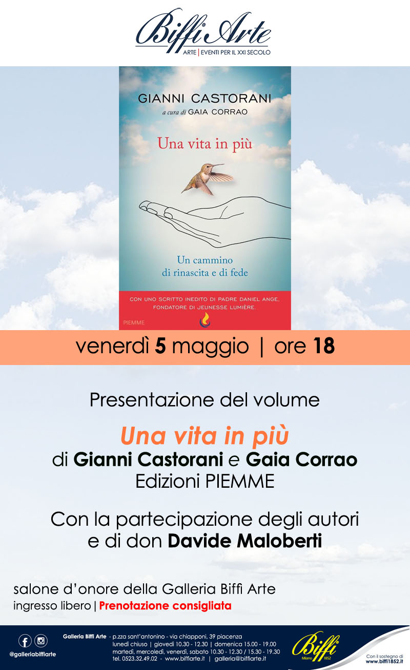 5 Maggio 2023 - Presentazione del volume di Gianni Castorani e Gaia Corrao - "Una vita in più", Edizioni PIEMME